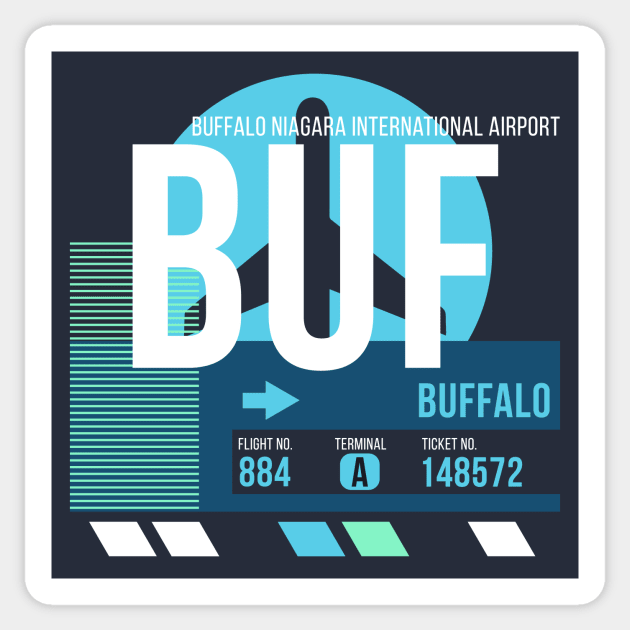 Buffalo (BUF) Airport // Sunset Baggage Tag Sticker by Now Boarding